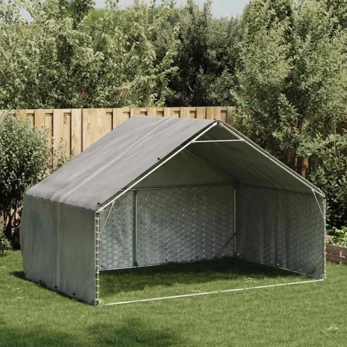 Vanjski pseći boks s pokrovom 3x2x1,9 m pocinčani čelik - 3 x 2 x 1.9 m Cijena