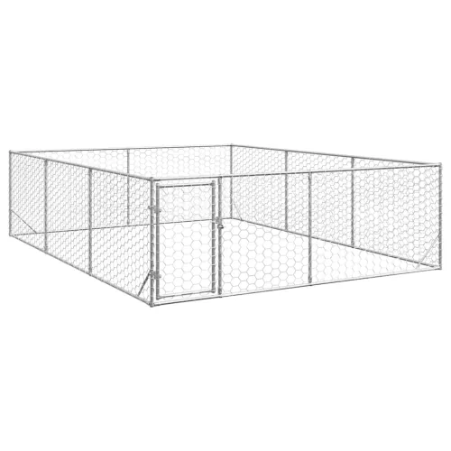 Vanjski pseći boks s vratima 3x4x1 m pocinčani čelik - 3 x 4 x 1 m Cijena