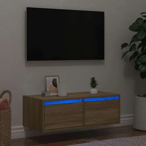 TV ormarić s LED svjetlima boja hrasta sonome 75x35,5x25 cm - sonoma hrast 1 75 cm Cijena