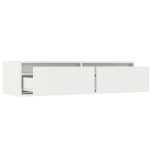 TV ormarić s LED svjetlima bijeli 100X35,5x25 cm - Bijela 1 100 cm Cijena