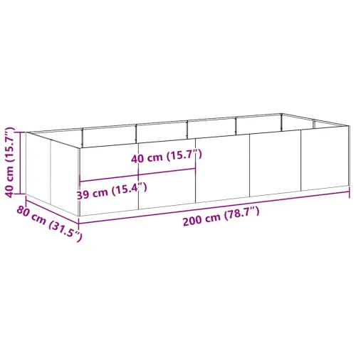 Sadilica 200x80x40 cm od pocinčanog čelika - Pocinčani čelik 200 x 80 x 40 cm 1 Pocinčani čelik Cijena