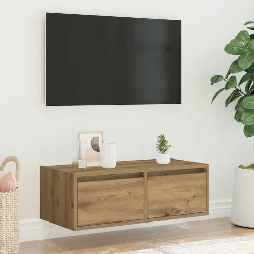 TV ormarić s LED svjetlima boja artisan hrasta 75x35,5x25 cm - hrast artisan 1 75 cm Cijena