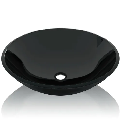 Lavabo - Umivaonik Kaljeno Staklo 42 cm Crni - Crna Bez slavine Cijena