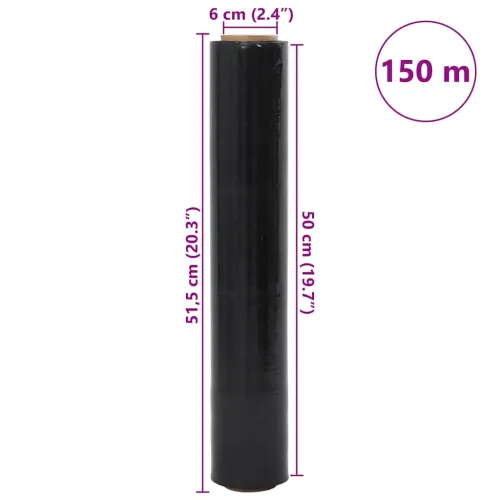 rastezljiva folija 6 kom crna 23 μm 50 cm x 150 m - Crna 50 cm x 150 m (debljina 23 μm) 6 Cijena