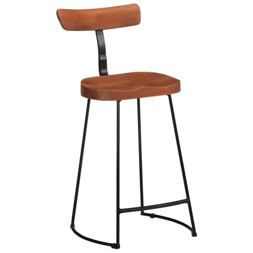 Barski stolci 2 kom 49x43x88 cm masivnog drva manga - tamno smeđa i crna 49 x 43 x 88 cm masivno drvo manga Cijena