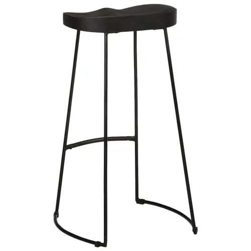 Barski stolci 2 kom crni 45x40x78 cm masivnog drva manga - Crna 45 x 40 x 78 cm masivno drvo manga Cijena