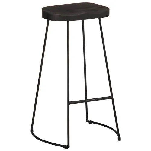 Barski stolci 2 kom crni 45x40x78 cm masivnog drva manga - Crna 45 x 40 x 78 cm masivno drvo manga Cijena