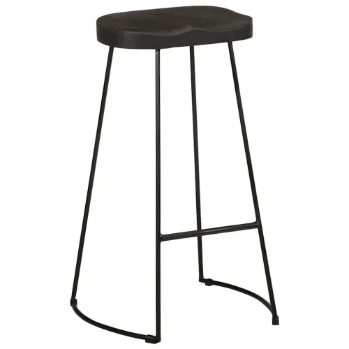 Barski stolci 2 kom crni 45x40x78 cm masivnog drva manga - Crna 45 x 40 x 78 cm masivno drvo manga Cijena
