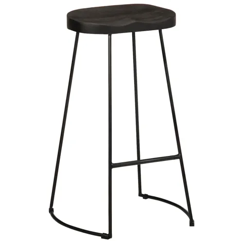 Barski stolci 2 kom crni 45x40x78 cm masivnog drva manga - Crna 45 x 40 x 78 cm masivno drvo manga Cijena