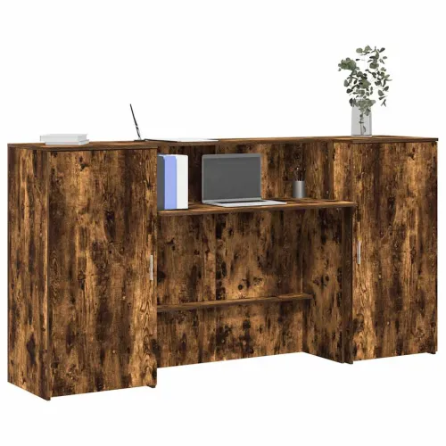 Recepcijski stol 200x50x103,5 cm od konstruiranog drva - Dimljeni hrast 200 x 50 x 103.5 cm Cijena