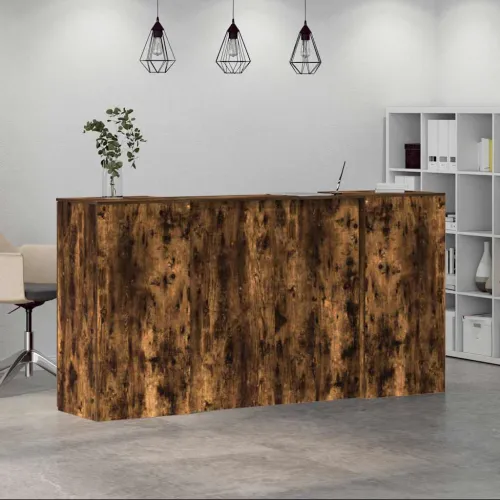 Recepcijski stol 200x50x103,5 cm od konstruiranog drva - Dimljeni hrast 200 x 50 x 103.5 cm Cijena