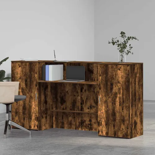 Recepcijski stol 200x50x103,5 cm od konstruiranog drva - Dimljeni hrast 200 x 50 x 103.5 cm Cijena