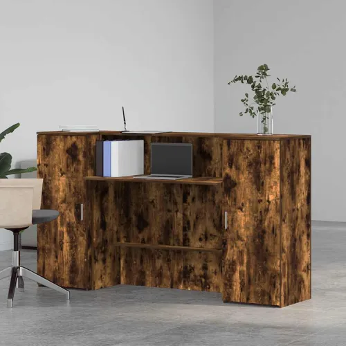 Recepcijski stol 180x50x103,5 cm od konstruiranog drva - Dimljeni hrast 180 x 50 x 103.5 cm Cijena