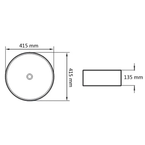 Lavabo - Umivaonik Okrugli Keramički Bijeli 41,5x13,5 cm - Bijela Cijena