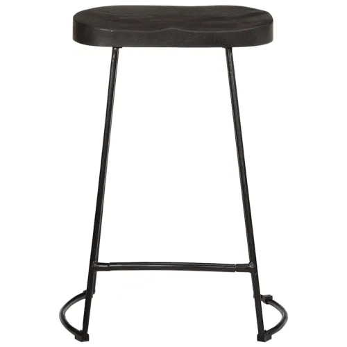 Barski stolci 2 kom crni 45x40x62 cm masivnog drva manga - Crna 45 x 40 x 62 cm masivno drvo manga Cijena