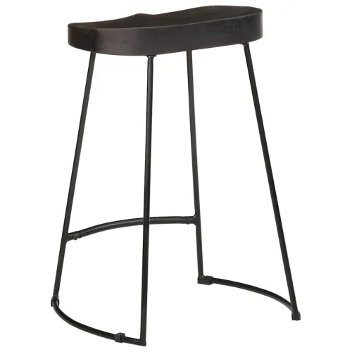Barski stolci 2 kom crni 45x40x62 cm masivnog drva manga - Crna 45 x 40 x 62 cm masivno drvo manga Cijena