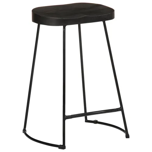 Barski stolci 2 kom crni 45x40x62 cm masivnog drva manga - Crna 45 x 40 x 62 cm masivno drvo manga Cijena