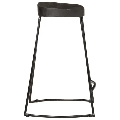 Barski stolci 2 kom crni 45x40x62 cm masivnog drva manga - Crna 45 x 40 x 62 cm masivno drvo manga Cijena