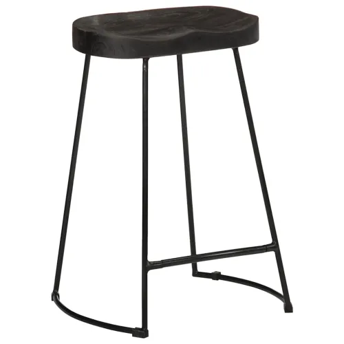 Barski stolci 2 kom crni 45x40x62 cm masivnog drva manga - Crna 45 x 40 x 62 cm masivno drvo manga Cijena