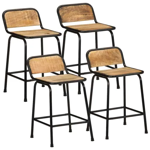 Barski stolci 4 kom 46x35,5x70 cm masivnog grubog drva manga - 46 x 35.5 x 70 cm 4 Grubo masivno drvo manga Cijena
