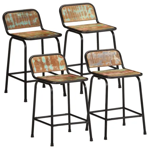 Barski stolci 4 kom 46x35,5x70 cm masivnog obnovljenog drva - 46 x 35.5 x 70 cm 4 masivno obnovljeno drvo Cijena