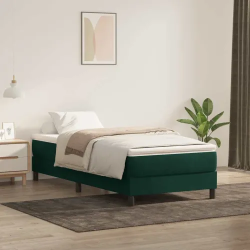 Box Spring krevet bez madraca tamnozeleni 100x210 cm samt - Tamnozelena 25 cm 100 x 210 cm Cijena