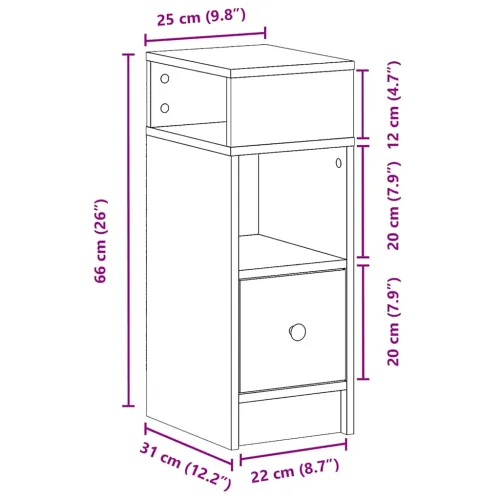 Noćni ormarići 2 kom s ladicom crni 25x31x66 cm - Crna 2 Cijena