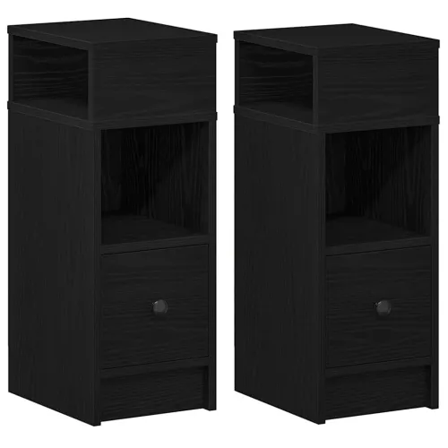 Noćni ormarići 2 kom s ladicom crni 25x31x66 cm - Crna 2 Cijena