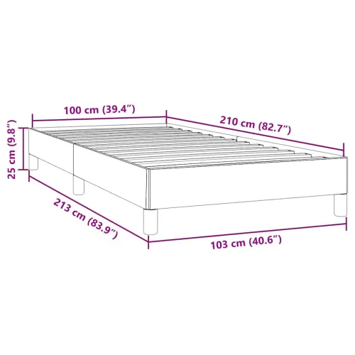 Box Spring krevet bez madraca crni 100x210 cm samt - Crna 25 cm 100 x 210 cm Cijena