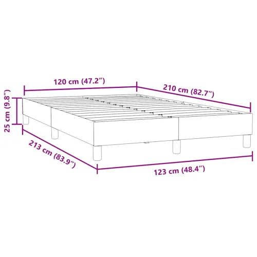 Box Spring krevet bez madraca tamno sivi 120x210 cm samt - Tamno siva 25 cm 120 x 210 cm Cijena