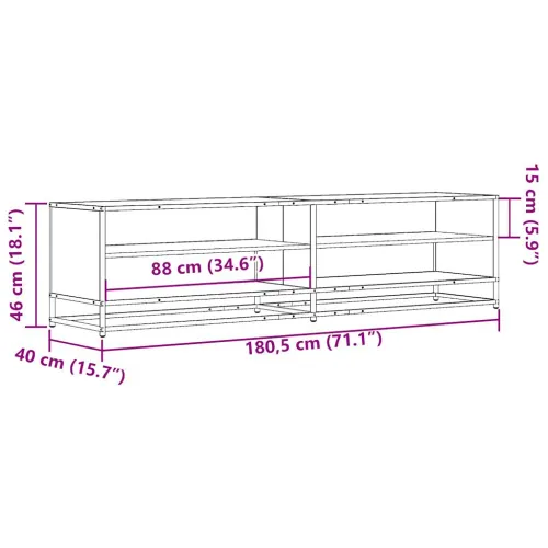 TV ormarić smeđi hrast 180,5x40x46 cm konstruirano drvo - Smeđi hrast 1 180.5 cm Smeđi hrast Cijena