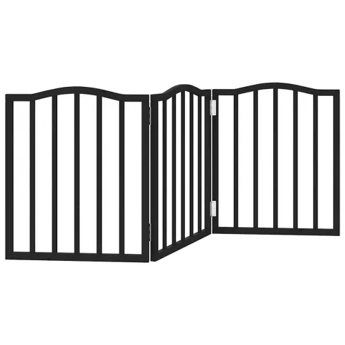 Vrata za pse s 3 panela sklopiva crna 150 cm od drva topole - Crna 50 x 60 x 2 cm 3 Cijena