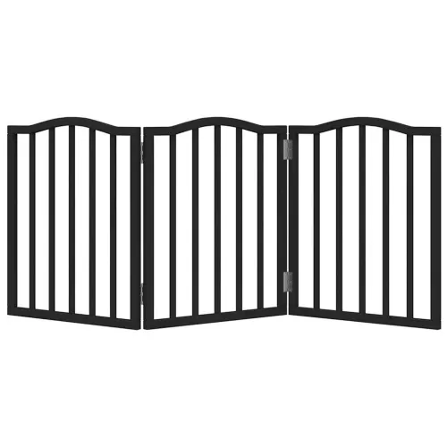 Vrata za pse s 3 panela sklopiva crna 150 cm od drva topole - Crna 50 x 60 x 2 cm 3 Cijena