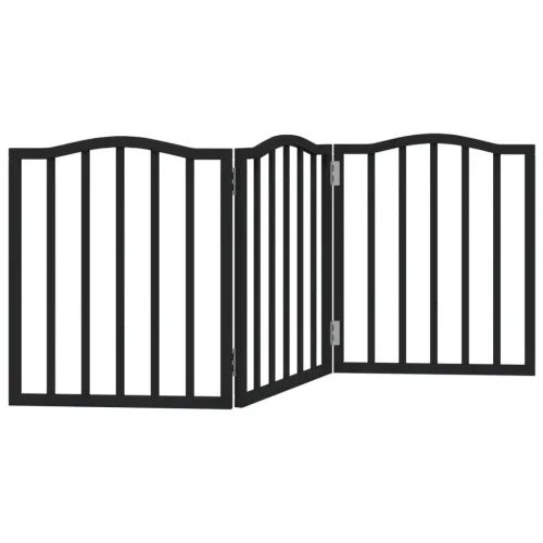 Vrata za pse s 3 panela sklopiva crna 150 cm od drva topole - Crna 50 x 60 x 2 cm 3 Cijena