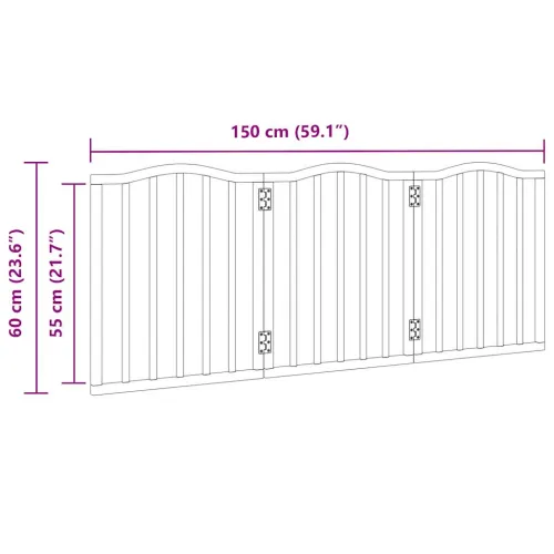 Vrata za pse s 3 panela sklopiva crna 150 cm od drva topole - Crna 50 x 60 x 2 cm 3 Cijena