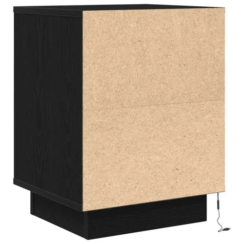Noćni ormarić s LED svjetlima crni 38x34x50 cm - Crna 1 50 cm Cijena