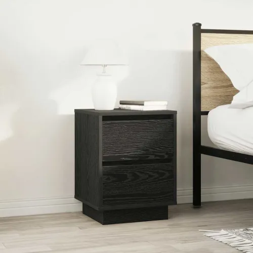 Noćni ormarić s LED svjetlima crni 38x34x50 cm - Crna 1 50 cm Cijena