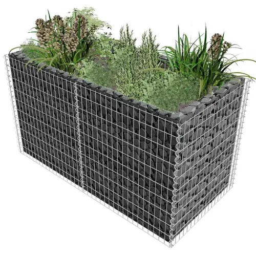 Gabionska sadilica čelična 180 x 90 x 100 cm srebrna Cijena