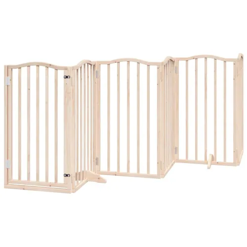 Vrata za pse s vratima sklopiva 6 panela 300 cm drvo topole - Prirodna 50 x 90 x 2 cm 6 Prirodna Cijena