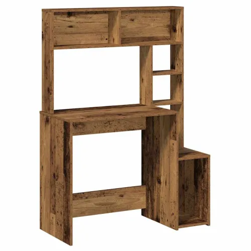 Radni stol s policama boja drva 100x45x140 cm konstruirano drvo - Staro drvo Staro drvo Cijena