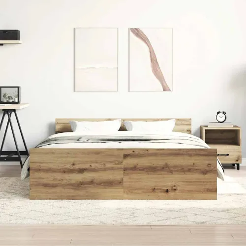 Okvir kreveta bez madraca 135x190 cm konstruirano drvo - Hrast artisan 135 x 190 cm Cijena