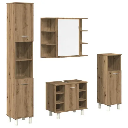 4-dijelni set kupaonskog namještaja käsityöläinen tammi - Hrast artisan Cijena