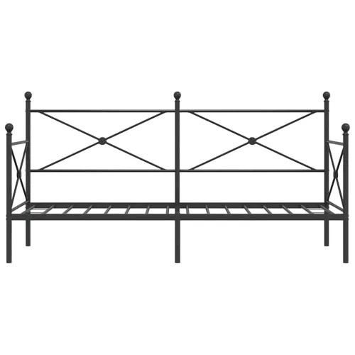 Dnevni krevet bez madraca crni 80x200 cm čelik - Crna 80 x 200 cm bez madraca na kotačićima Cijena
