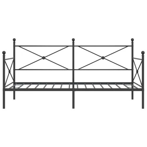 Dnevni krevet bez madraca crni 100x200 cm čelik - Crna 100 x 200 cm bez madraca na kotačićima Cijena