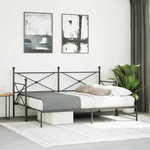 Krevet na rasklapanje bez madraca crni 75x190 cm čelik - Crna 75 x 190 cm s krevetom na izvlačenje Cijena