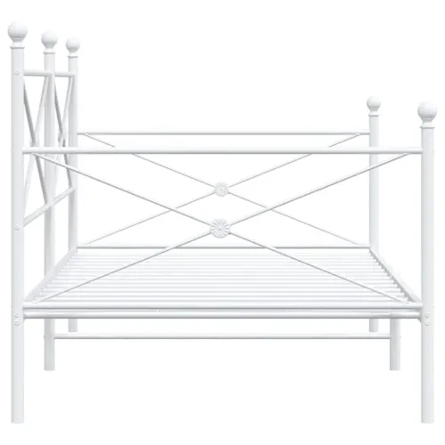 Dnevni krevet bez madraca bijeli 107x203 cm čelik - Bijela 107 x 203 cm bez madraca na kotačićima Cijena