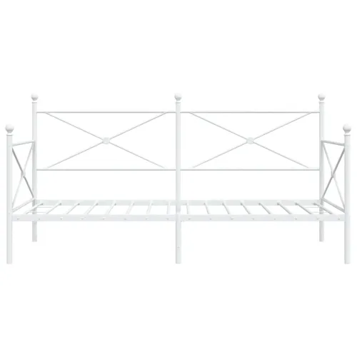 Dnevni krevet bez madraca bijeli 107x203 cm čelik - Bijela 107 x 203 cm bez madraca na kotačićima Cijena
