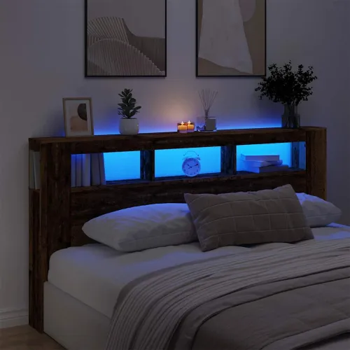 LED uzglavlje boja drva 200x18,5x103,5 cm konstruirano drvo - Staro drvo 200 x 103.5 cm 1 Staro drvo Cijena