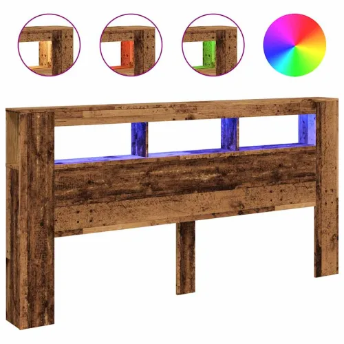 LED uzglavlje boja drva 200x18,5x103,5 cm konstruirano drvo - Staro drvo 200 x 103.5 cm 1 Staro drvo Cijena