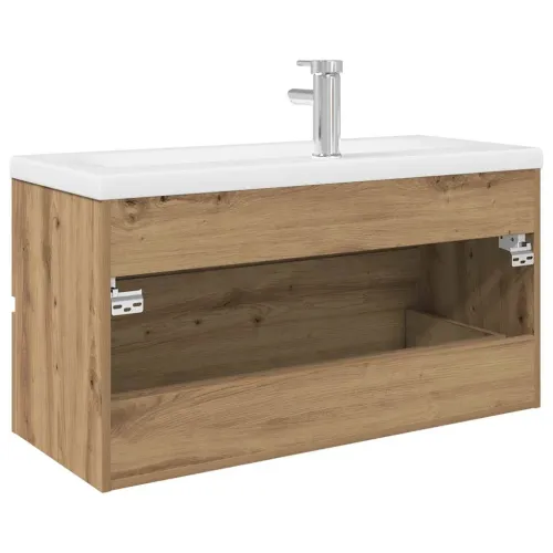 Ormarić za Lavabo - Umivaonik s ugradbenim umivaonikom i slavinom - hrast artisan 90 x 38.5 x 45 cm sa slavinom i odvodom Cijena